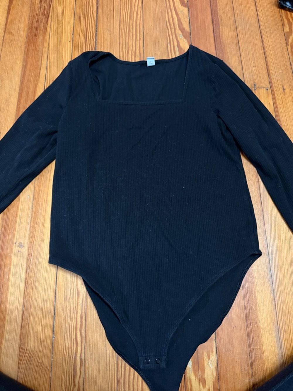 Black Long-Sleeve Ribbed Bodysuit - Old Navy